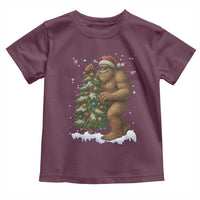 Funny Christmas Toddler T Shirt Bigfoot Decorating Xmas Tree Gift - Wonder Print Shop