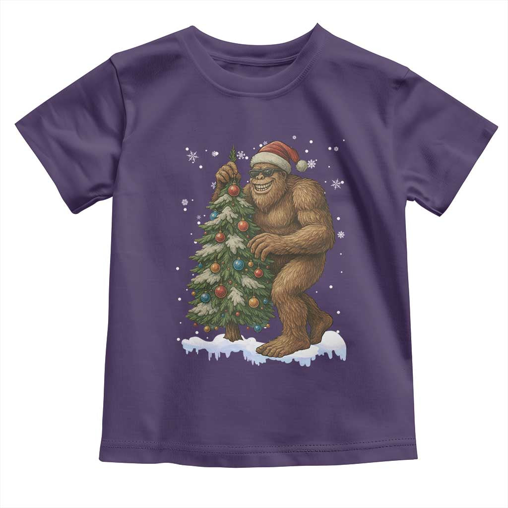 Funny Christmas Toddler T Shirt Bigfoot Decorating Xmas Tree Gift - Wonder Print Shop