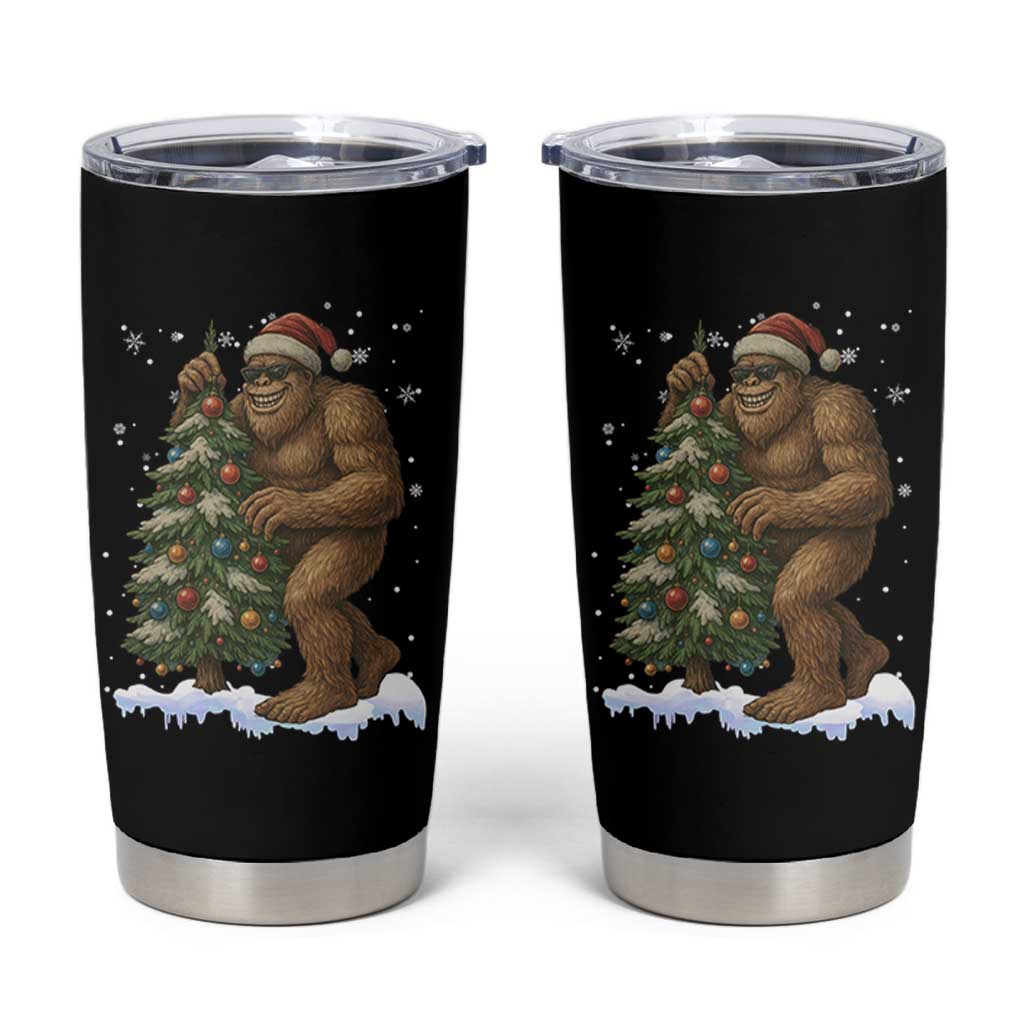 Funny Christmas Tumbler Cup Bigfoot Decorating Xmas Tree Gift