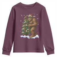 Funny Christmas Youth Sweatshirt Bigfoot Decorating Xmas Tree Gift - Wonder Print Shop