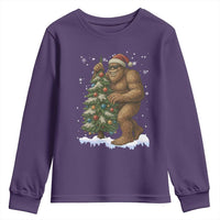 Funny Christmas Youth Sweatshirt Bigfoot Decorating Xmas Tree Gift - Wonder Print Shop