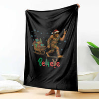 Bigfoot Christmas Throw Blanket Believe Funny Holiday Gift - Wonder Print Shop