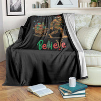 Bigfoot Christmas Throw Blanket Believe Funny Holiday Gift - Wonder Print Shop