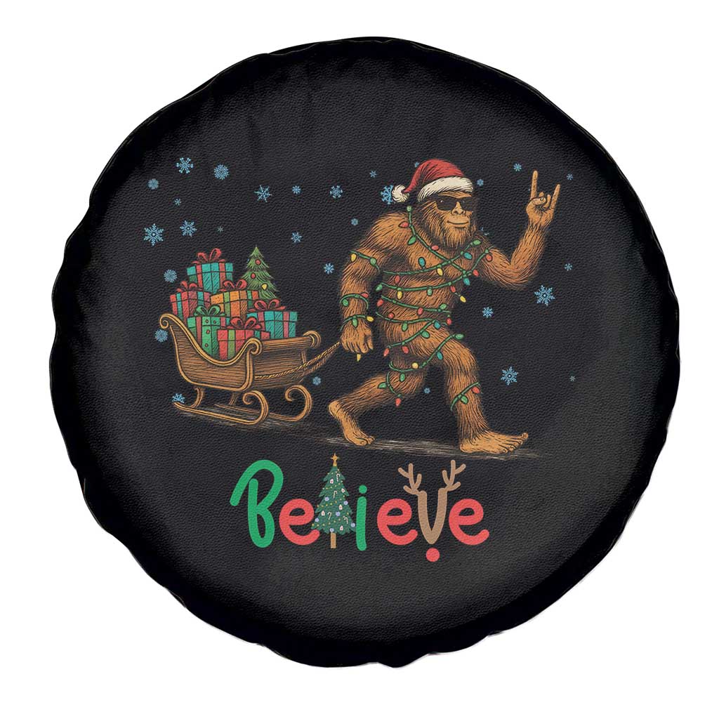 Bigfoot Christmas Spare Tire Cover Believe Funny Holiday Gift - Wonder Print Shop