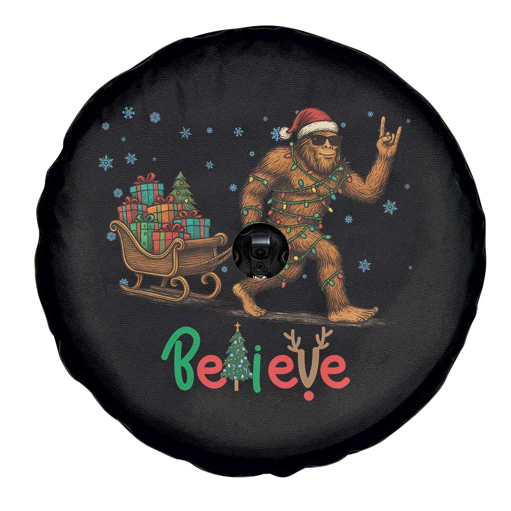 Bigfoot Christmas Spare Tire Cover Believe Funny Holiday Gift - Wonder Print Shop