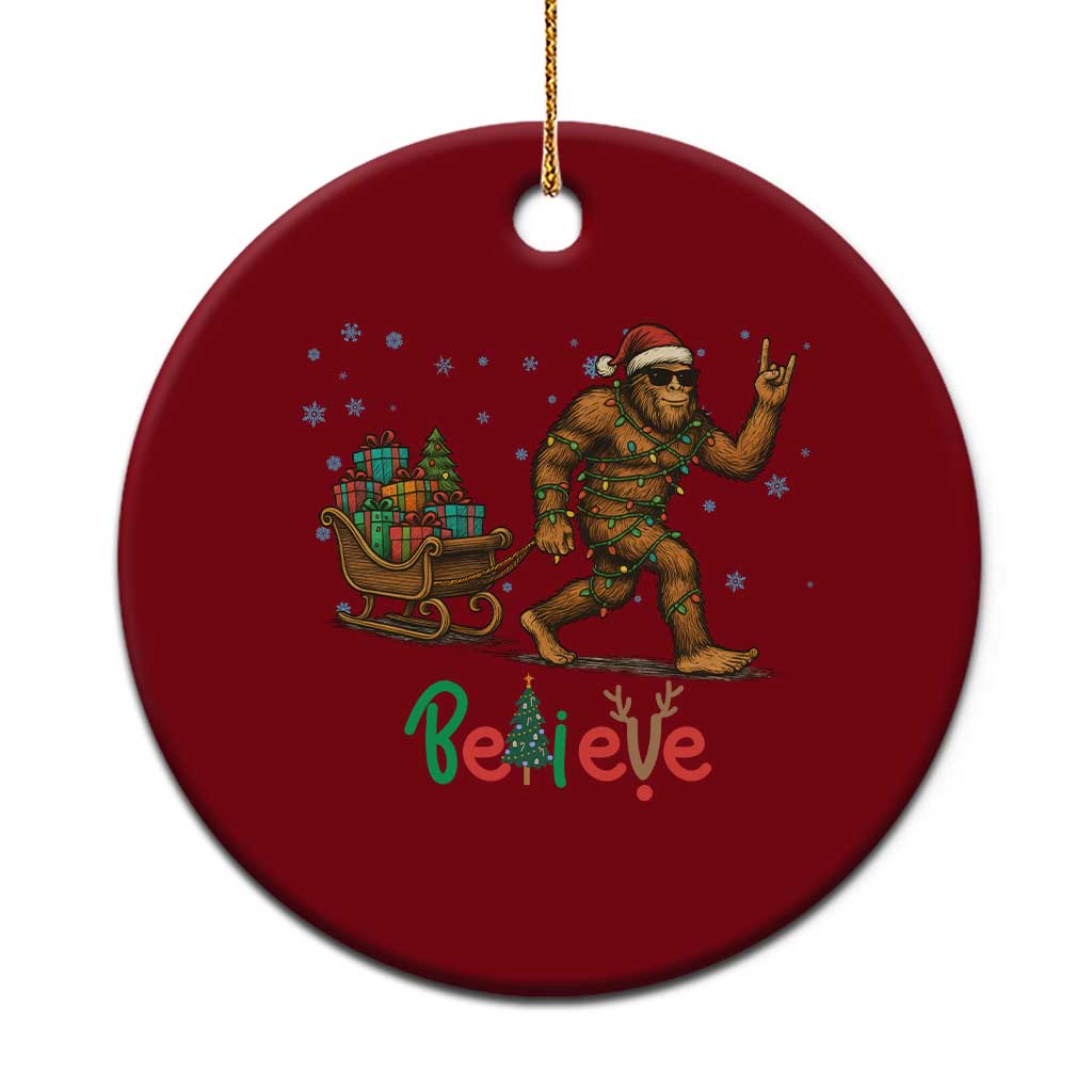Bigfoot Xmas Ceramic Ornament Believe Funny Holiday Gift - Wonder Print Shop