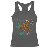 Bigfoot Christmas Racerback Tank Top Believe Funny Holiday Gift - Wonder Print Shop