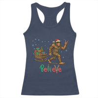 Bigfoot Christmas Racerback Tank Top Believe Funny Holiday Gift - Wonder Print Shop