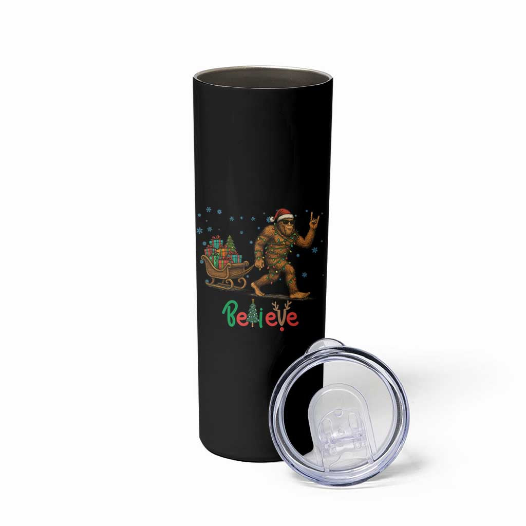 Bigfoot Christmas Skinny Tumbler Believe Funny Holiday Gift