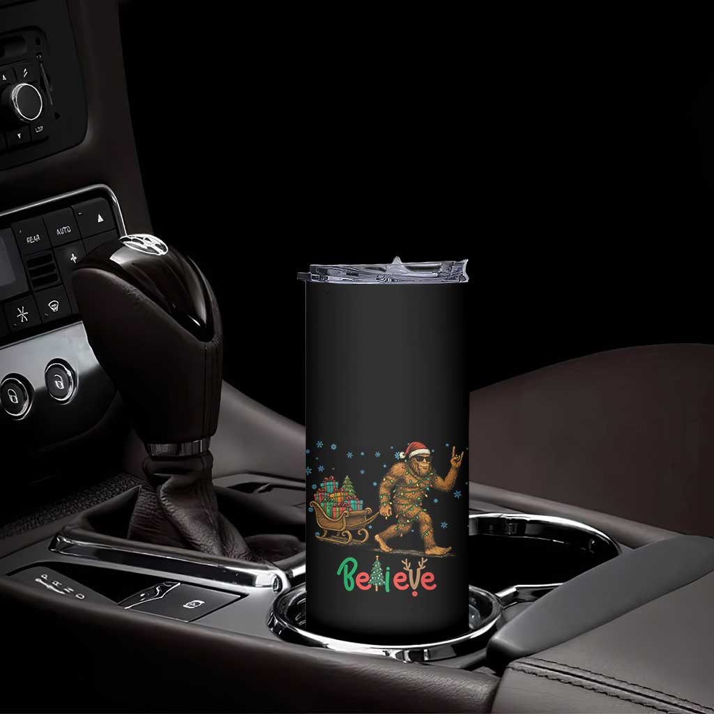 Bigfoot Christmas Skinny Tumbler Believe Funny Holiday Gift