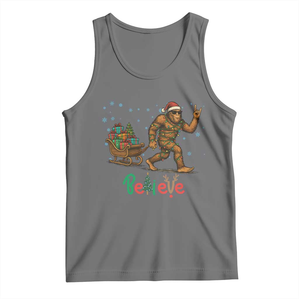 Bigfoot Christmas Tank Top Believe Funny Holiday Gift - Wonder Print Shop