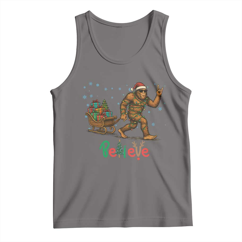 Bigfoot Christmas Tank Top Believe Funny Holiday Gift - Wonder Print Shop