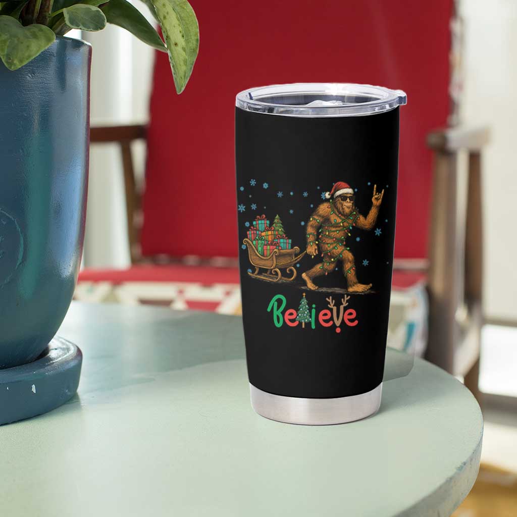 Bigfoot Christmas Tumbler Cup Believe Funny Holiday Gift