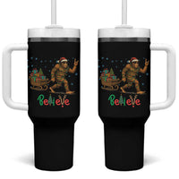 Bigfoot Christmas Tumbler With Handle Believe Funny Holiday Gift