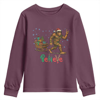 Bigfoot Christmas Youth Sweatshirt Believe Funny Holiday Gift - Wonder Print Shop