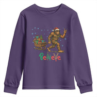 Bigfoot Christmas Youth Sweatshirt Believe Funny Holiday Gift - Wonder Print Shop