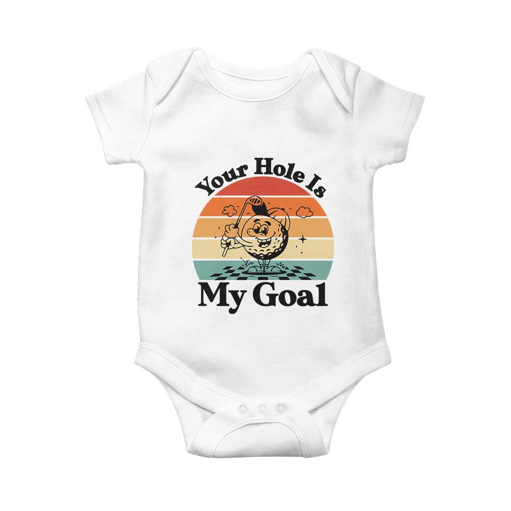 Your Hole Is My Goal Baby Onesie Funny Golf Gift - Wonder Print Shop