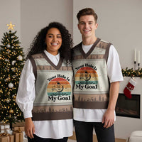 Your Hole Is My Goal V-Neck Knit Sweater Vest Funny Golf Gift - Wonder Print Shop