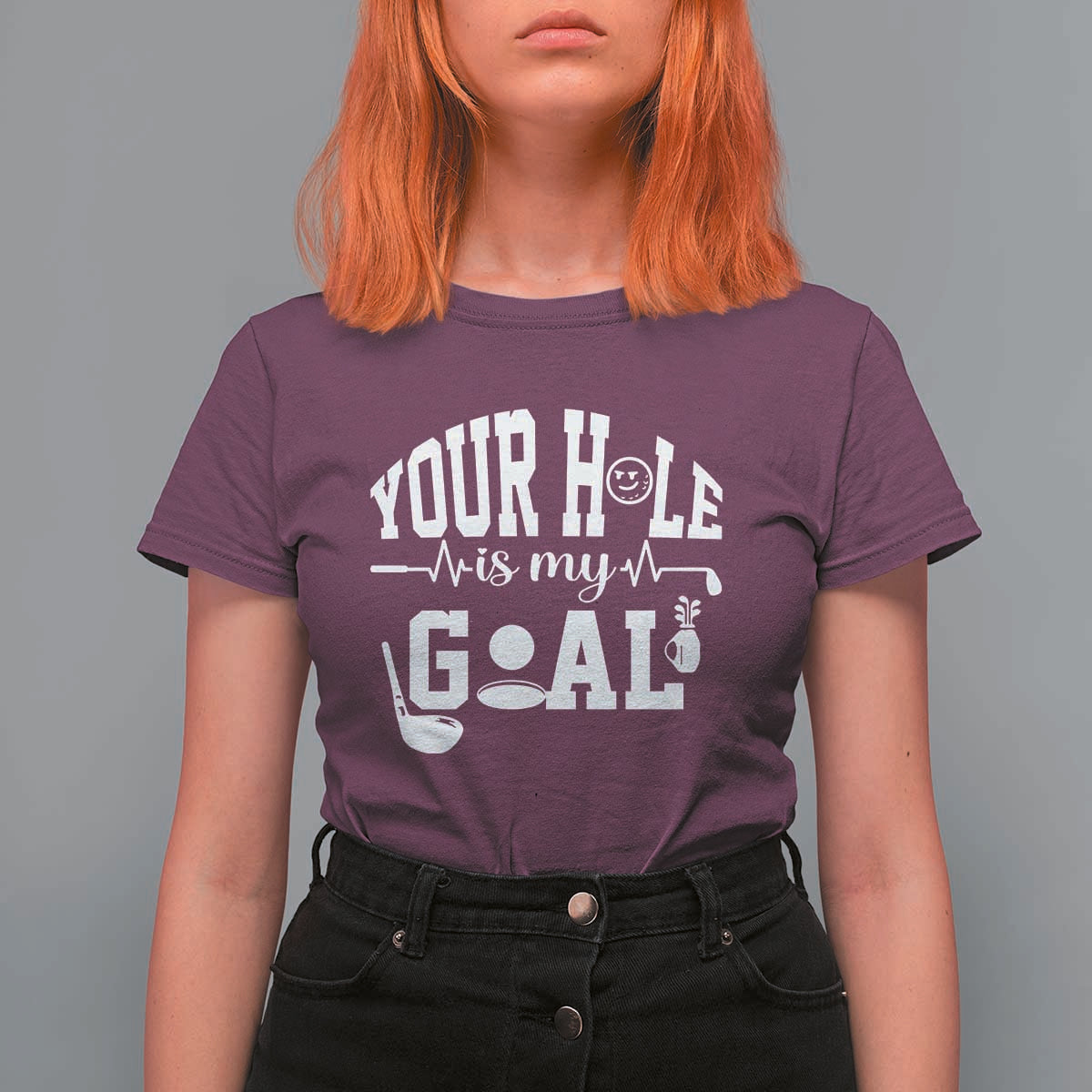 Funny Golf Quote T Shirt For Women Your Hole Is My Goal - Wonder Print Shop