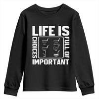 Life Is Full Of Important Choices Youth Sweatshirt Golf Lover Gift - Wonder Print Shop