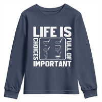 Life Is Full Of Important Choices Youth Sweatshirt Golf Lover Gift - Wonder Print Shop
