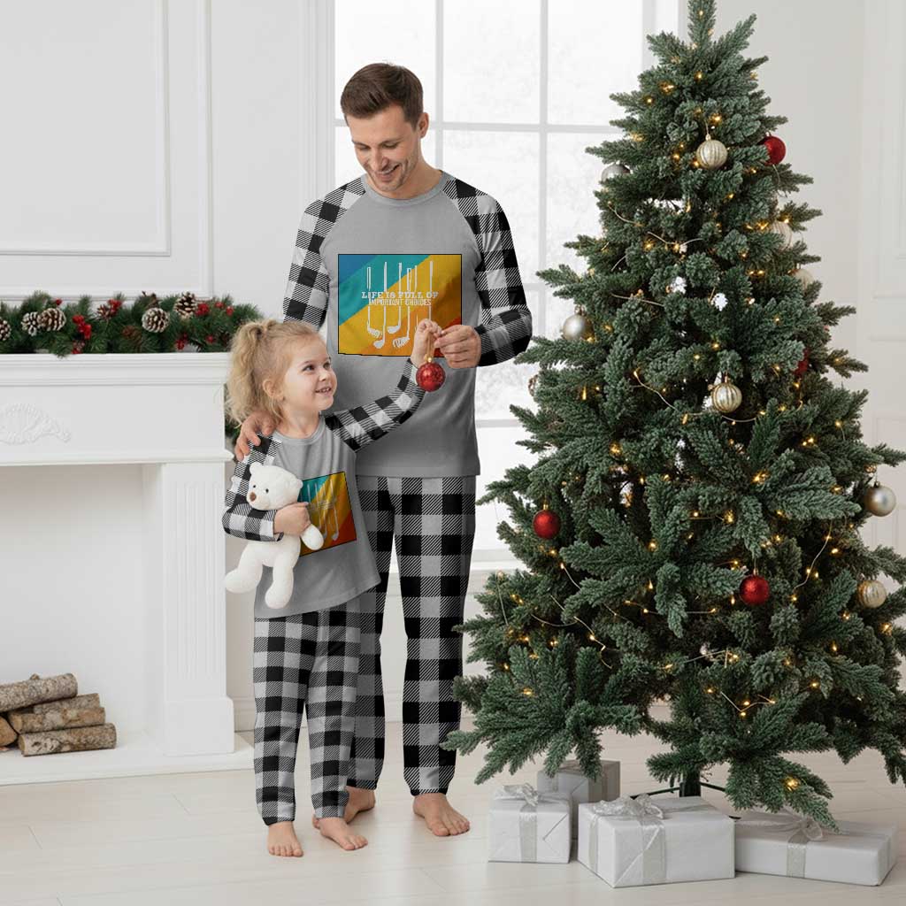 Funny Golf Clubs Plaid Pajama Set Life Is Full Of Important Choices - Wonder Print Shop