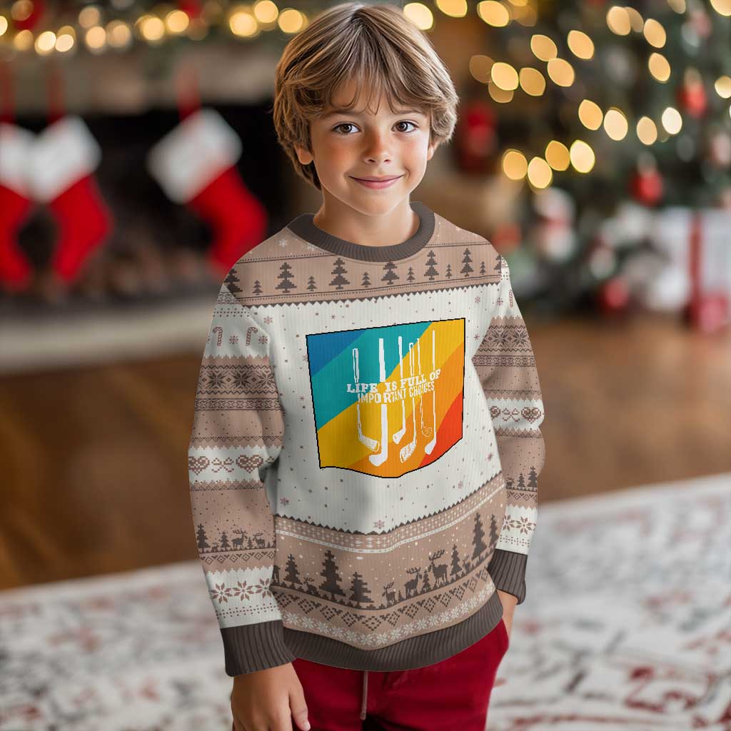 Funny Golf Clubs Ugly Christmas Sweater Life Is Full Of Important Choices - Wonder Print Shop