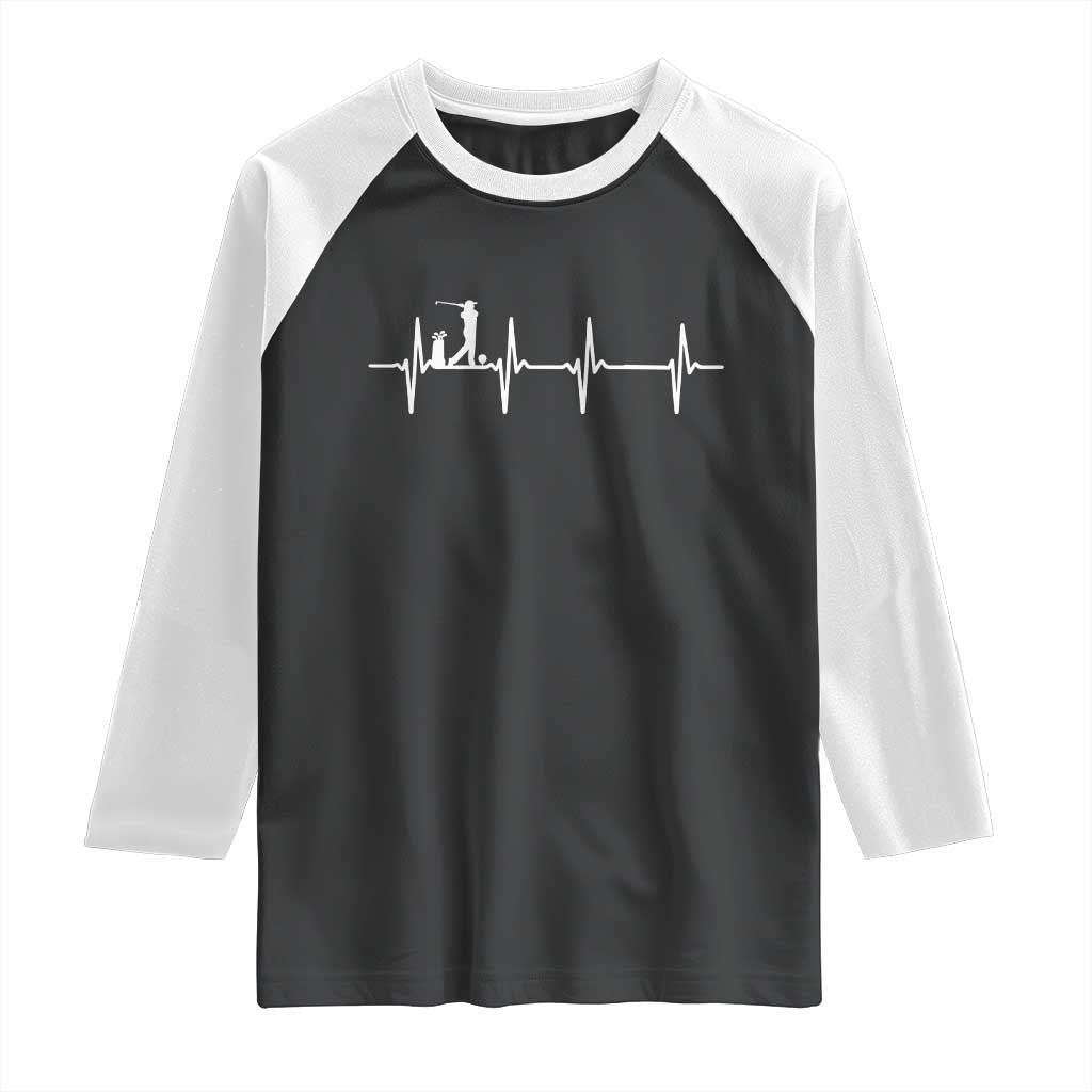 Golf Heartbeat Raglan Shirt Funny Sport Lover Gift - Wonder Print Shop