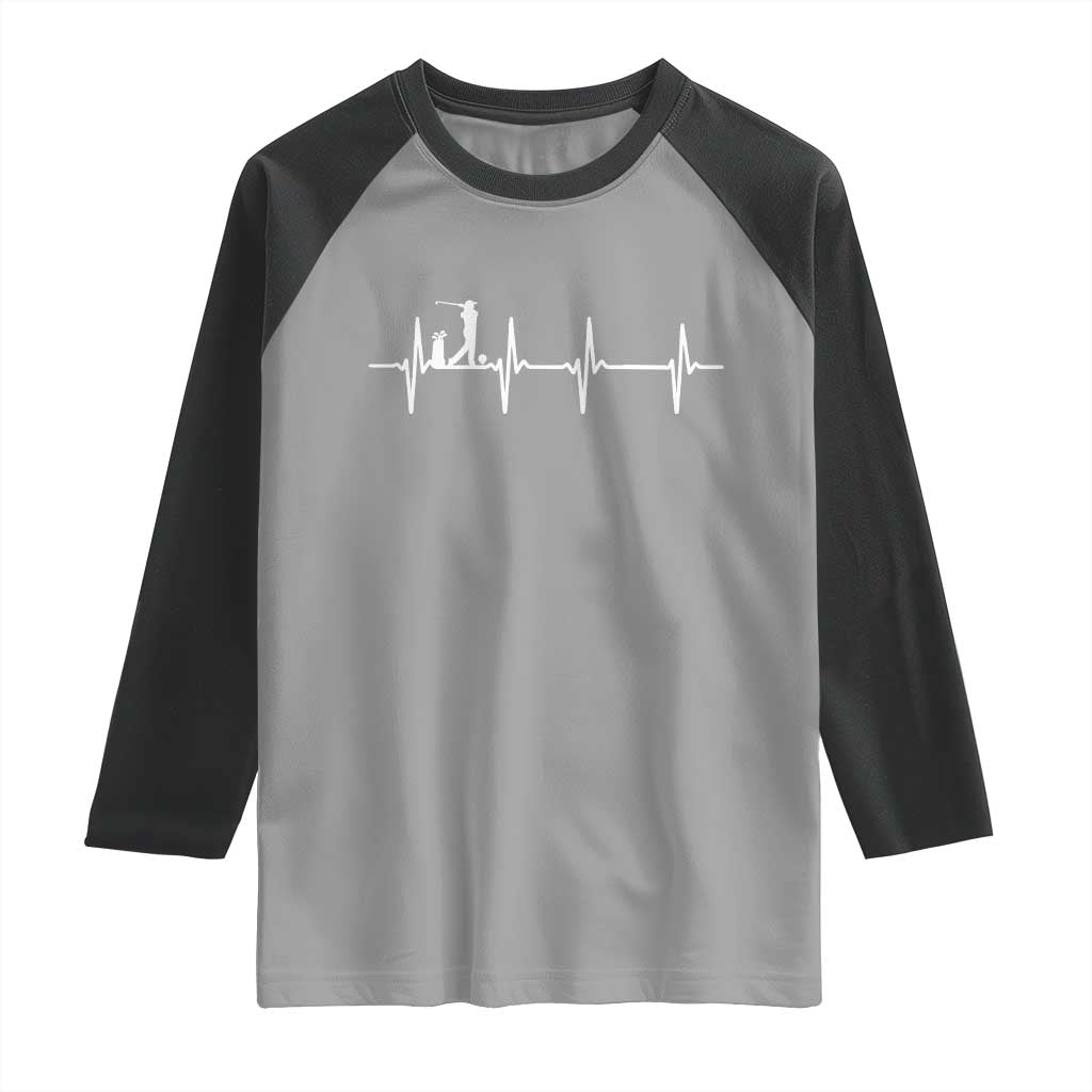 Golf Heartbeat Raglan Shirt Funny Sport Lover Gift - Wonder Print Shop