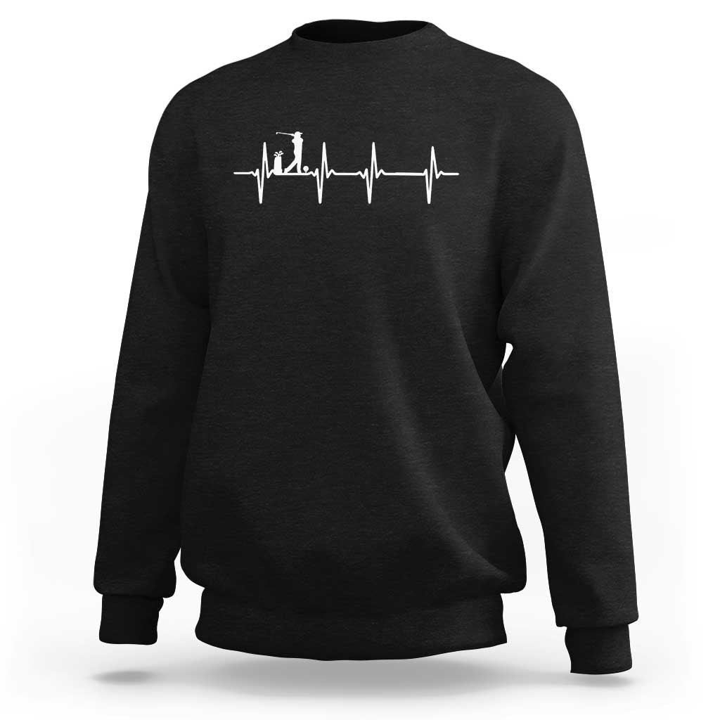 Golf Heartbeat Sweatshirt Funny Sport Lover Gift - Wonder Print Shop