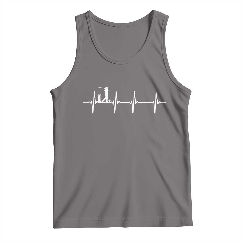 Golf Heartbeat Tank Top Funny Sport Lover Gift - Wonder Print Shop