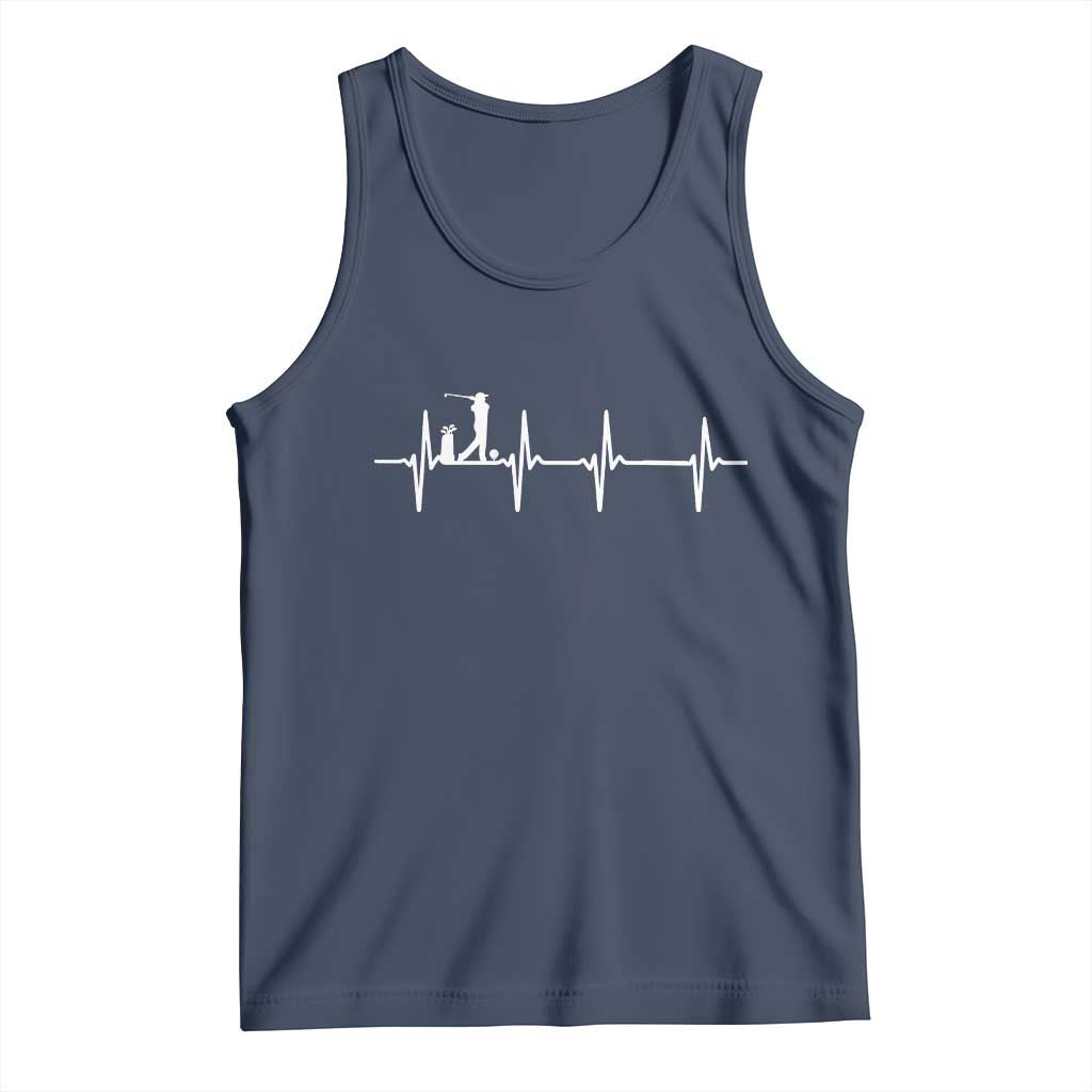 Golf Heartbeat Tank Top Funny Sport Lover Gift - Wonder Print Shop