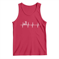 Golf Heartbeat Tank Top Funny Sport Lover Gift - Wonder Print Shop