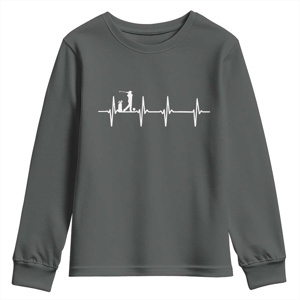Golf Heartbeat Youth Sweatshirt Funny Sport Lover Gift - Wonder Print Shop