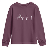 Golf Heartbeat Youth Sweatshirt Funny Sport Lover Gift - Wonder Print Shop