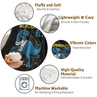 Funny Hanukkah Dinosaur With Dreidel Menorah Pun Gift Throw Blanket Menorasaurus Rex - Wonder Print Shop