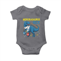 Funny Hanukkah Dinosaur With Dreidel Menorah Pun Gift Baby Onesie Menorasaurus Rex - Wonder Print Shop