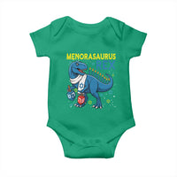 Funny Hanukkah Dinosaur With Dreidel Menorah Pun Gift Baby Onesie Menorasaurus Rex - Wonder Print Shop