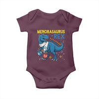 Funny Hanukkah Dinosaur With Dreidel Menorah Pun Gift Baby Onesie Menorasaurus Rex - Wonder Print Shop