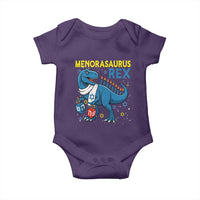 Funny Hanukkah Dinosaur With Dreidel Menorah Pun Gift Baby Onesie Menorasaurus Rex - Wonder Print Shop