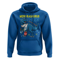 Funny Hanukkah Dinosaur With Dreidel Menorah Pun Gift Hoodie Menorasaurus Rex - Wonder Print Shop