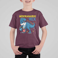 Funny Hanukkah Dinosaur With Dreidel Menorah Pun Gift T Shirt For Kid Menorasaurus Rex - Wonder Print Shop