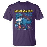 Funny Hanukkah Dinosaur With Dreidel Menorah Pun Gift T Shirt Menorasaurus Rex - Wonder Print Shop