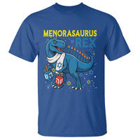 Funny Hanukkah Dinosaur With Dreidel Menorah Pun Gift T Shirt Menorasaurus Rex - Wonder Print Shop