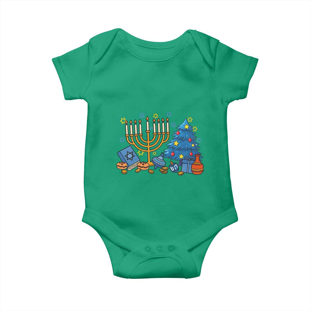 Interfaith Christmas Hanukkah Baby Onesie Celebration Festival Of Lights Gift - Wonder Print Shop