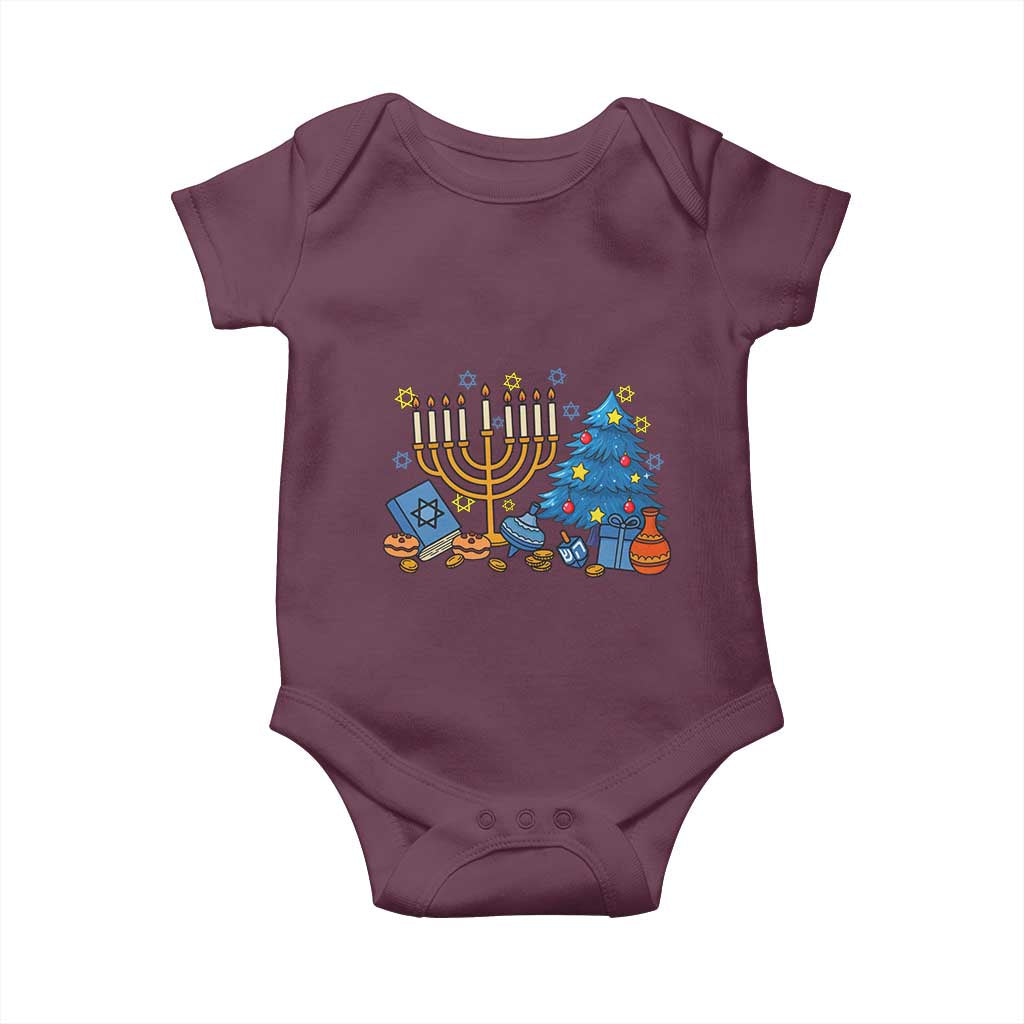 Interfaith Christmas Hanukkah Baby Onesie Celebration Festival Of Lights Gift - Wonder Print Shop