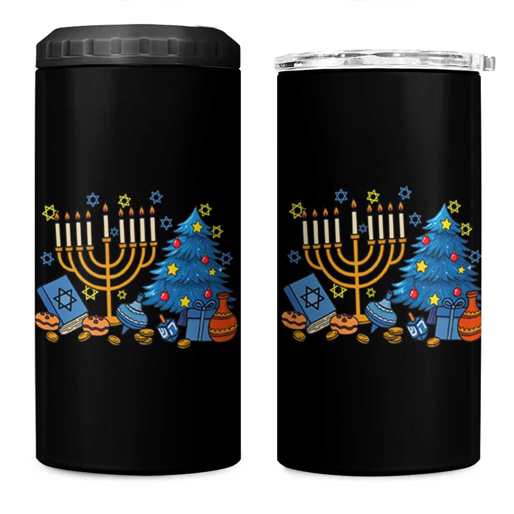 Interfaith Christmas Hanukkah 4 in 1 Can Cooler Tumbler Celebration Festival Of Lights Gift - Wonder Print Shop