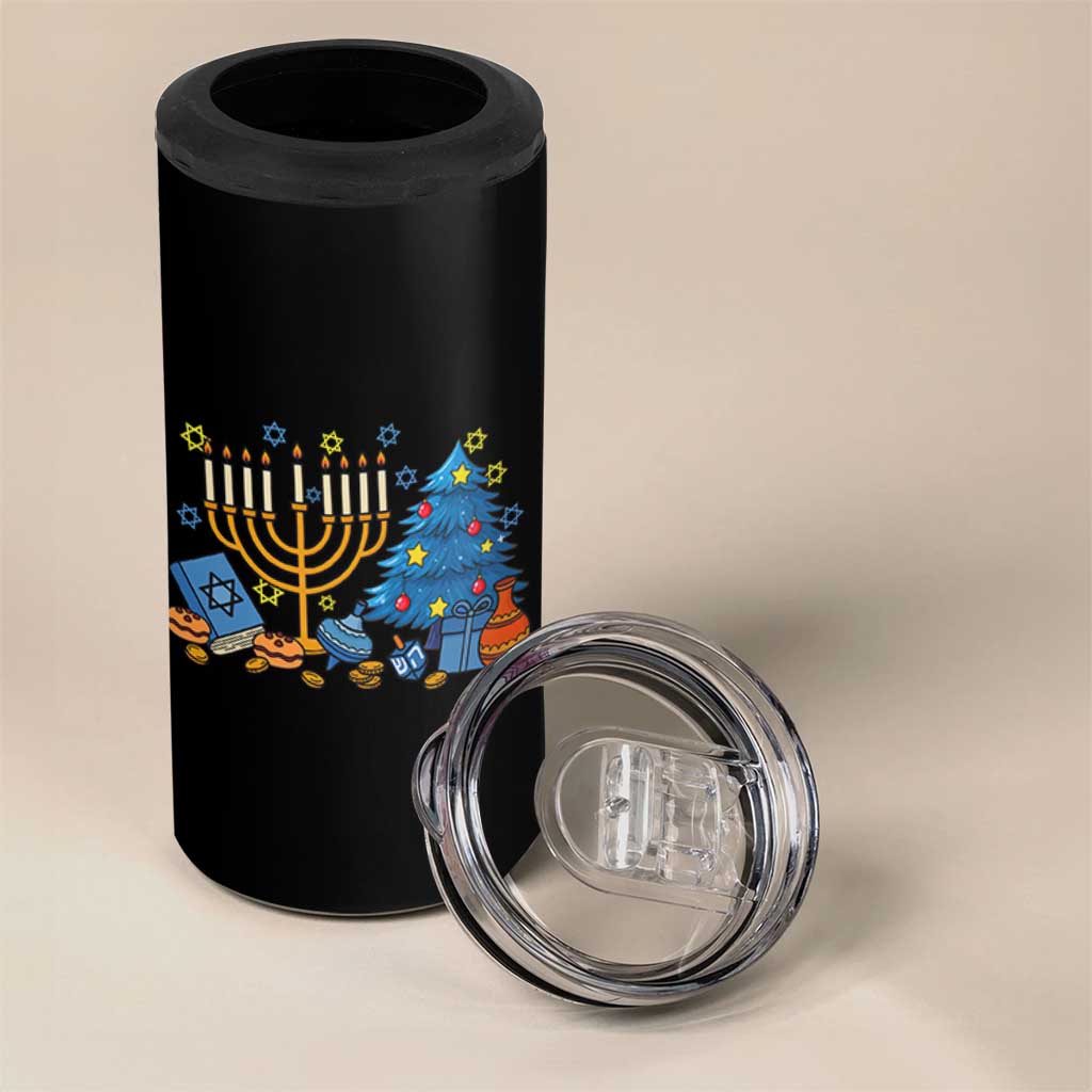 Interfaith Christmas Hanukkah 4 in 1 Can Cooler Tumbler Celebration Festival Of Lights Gift - Wonder Print Shop