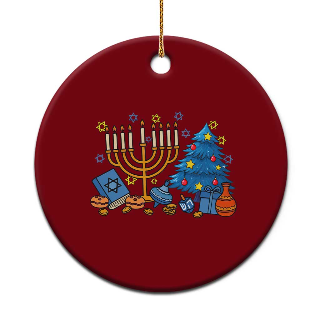 Interfaith Xmas Hanukkah Ceramic Ornament Celebration Festival Of Lights Gift - Wonder Print Shop