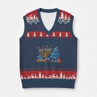 Interfaith Xmas Hanukkah V-Neck Knit Sweater Vest Celebration Festival Of Lights Gift - Wonder Print Shop